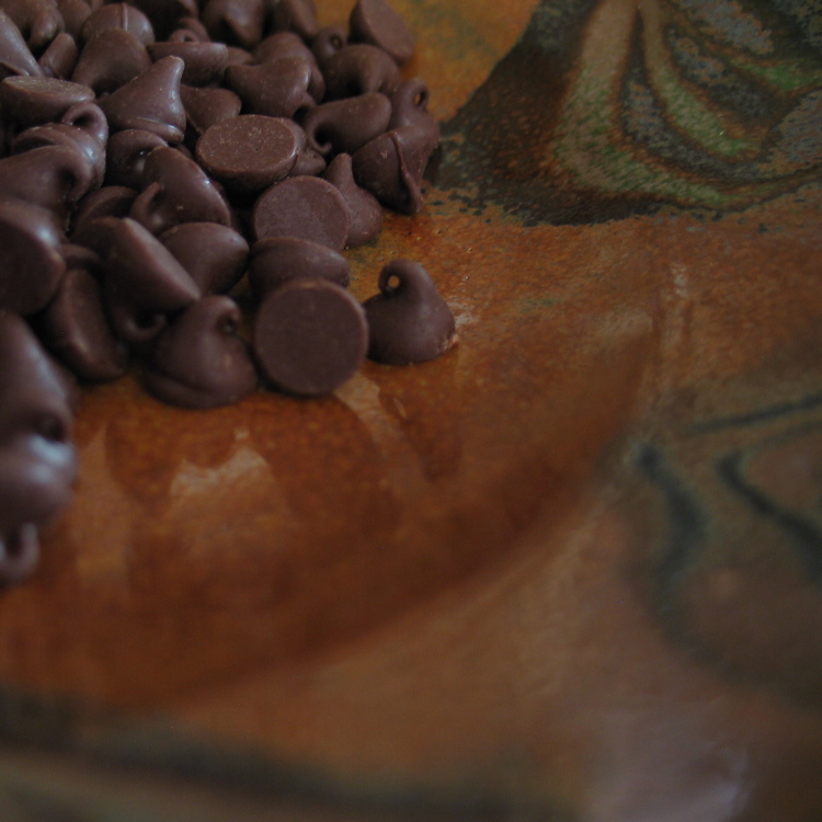 chocolate chips in bowl